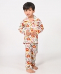 Lion And Mouse- White Unisex Nightsuit Set