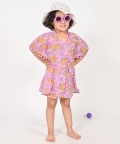 Lion And Mouse Lavender Kaftan For Girls