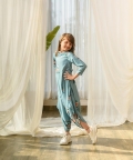 Dusty Teal Dhoti Jumpsuit Kids