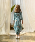 Dusty Teal Dhoti Jumpsuit Kids