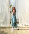 Dusty Teal Palazzo Jumpsuit Kids