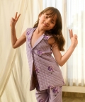 Very Peri Lilac Quilted Pant Suit Kids