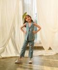 Dusty Teal Quilted Pant Suit Kids