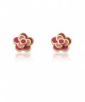 Frosted Flowers Pink & Hot Pink Petals Flower Earring