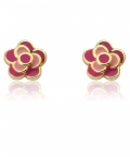 Frosted Flowers Pink & Hot Pink Petals Flower Earring