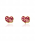 Enamel Heart In Heart Stud Earring