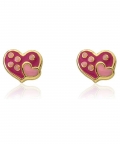 Enamel Heart In Heart Stud Earring