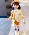 Yellow & Brown Heart Top & Skirt set for Toddlers and Kids