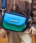 Blue & Green Canvas Material Casual Sling Bag For Kids