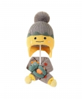 Grey Naughty Monster Winter Cap & Neck Muffler Set