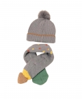 Grey Naughty Monster Winter Cap & Neck Muffler Set