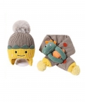 Grey Naughty Monster Winter Cap & Neck Muffler Set
