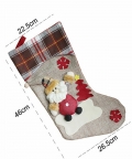 Cream Jute & Checks Style Santa & Tree Stockings