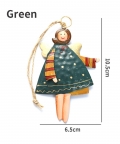 Green & Gold Standing Angel, Metal Christmas Tree Ornament