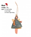Green & Gold Standing Angel, Metal Christmas Tree Ornament