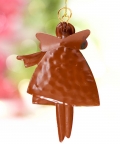 Green & Gold Standing Angel, Metal Christmas Tree Ornament