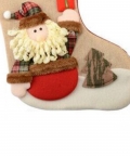 Cream Snowfall Jute & Checks Style Santa Stockings