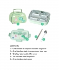 Dino Big Size Lunch Box, Lunch Bag,Spoon & Chopsticks