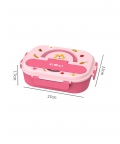 Pink Foxy Big Size Lunch Box, Lunch Bag,Spoon & Chopsticks