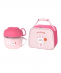 Pink Big Size, Bunny Dual Handle, Lunch Box With Cover