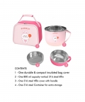 Pink Big Size, Bunny Dual Handle, Lunch Box With Cover