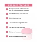 Pink Big Size, Bunny Dual Handle, Lunch Box With Cover