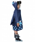 Blue Monkey Knee Length Raincoat For Kids