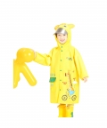 Bright Yellow Giraffe Print Raincoat For Kids And Toddlers