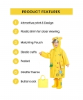 Bright Yellow Giraffe Print Raincoat For Kids And Toddlers