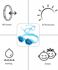 Blue Fish Dual Glass Frame Sun Protection & Swimming Goggles