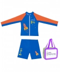 2 Pcs Shirt & Shorts Set Space Swimwear Knee Length