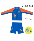 2 Pcs Shirt & Shorts Set Space Swimwear Knee Length
