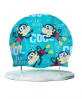 Silicone Kids Swimming Cap, Cool Scuba Monkey, Green