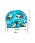 Silicone Kids Swimming Cap, Cool Scuba Monkey, Green