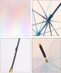 Pink Holographic Glitter Rain Umbrella