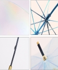 White Holographic Glitter Rain Umbrella