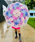 Hydrangea Bunch Floral Print Umbrella