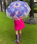 Hydrangea Bunch Floral Print Umbrella