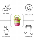 Pink & Green 2 Way Lid Style Moco Kids Water Bottle,600Ml