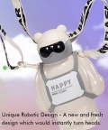 White Happy Ted Stainless Steel Water Bottle For Kids,450Ml