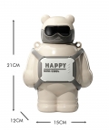 White Happy Ted Stainless Steel Water Bottle For Kids,450Ml