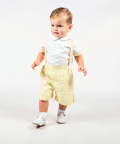 Yellow & White Shorts Set