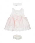 Pink 3 Piece Baby Dress Set