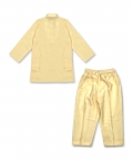 Golden leather applique kurta set