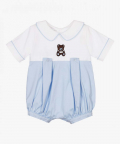 Baby Boys Teddy Romper-Blue