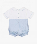 Baby Boys Teddy Romper-Blue