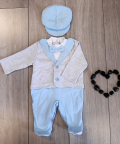 Baby Boys Grey & Blue Romper Set