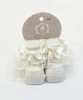 Girls Cotton Ivory Lace Socks