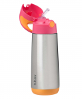 b.box Insulated Straw Sipper Drink Water Bottle 500ml-Strawberry Shake PInk Orange