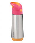 b.box Insulated Straw Sipper Drink Water Bottle 500ml-Strawberry Shake PInk Orange